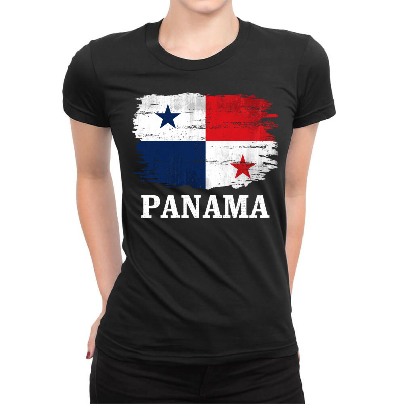 Vintage Panama Flag For Panamanian Gift Long Sleeve T Shirt Ladies Fitted T-Shirt by cm-arts | Artistshot