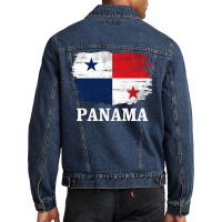 Vintage Panama Flag For Panamanian Gift Long Sleeve T Shirt Men Denim Jacket | Artistshot