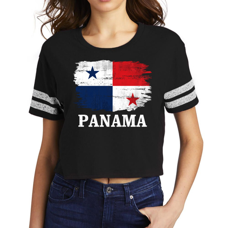 Vintage Panama Flag For Panamanian Gift Long Sleeve T Shirt Scorecard Crop Tee by cm-arts | Artistshot