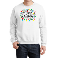 Merry Christmas Light Party Christmas Family Matching Long Sleeve T Sh Crewneck Sweatshirt | Artistshot