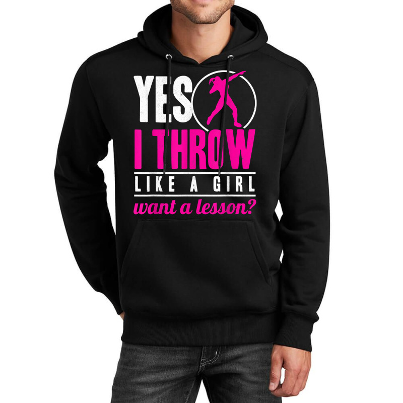 Yes I Throw Lika A Girl Shot Putter Track And Field Shot Put T Shirt Unisex Hoodie by cm-arts | Artistshot