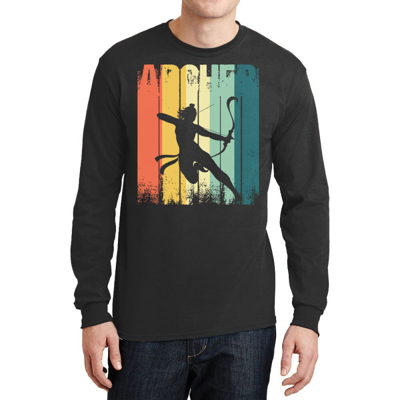 Archery Bowman Archers Arrows Bows Target Shooting Gift Vintage Archer Long Sleeve Shirts | Artistshot