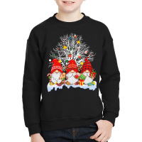 Three Gnomes Merry Christmas Tree Lights Matching Family Long Sleeve T Youth Sweatshirt | Artistshot