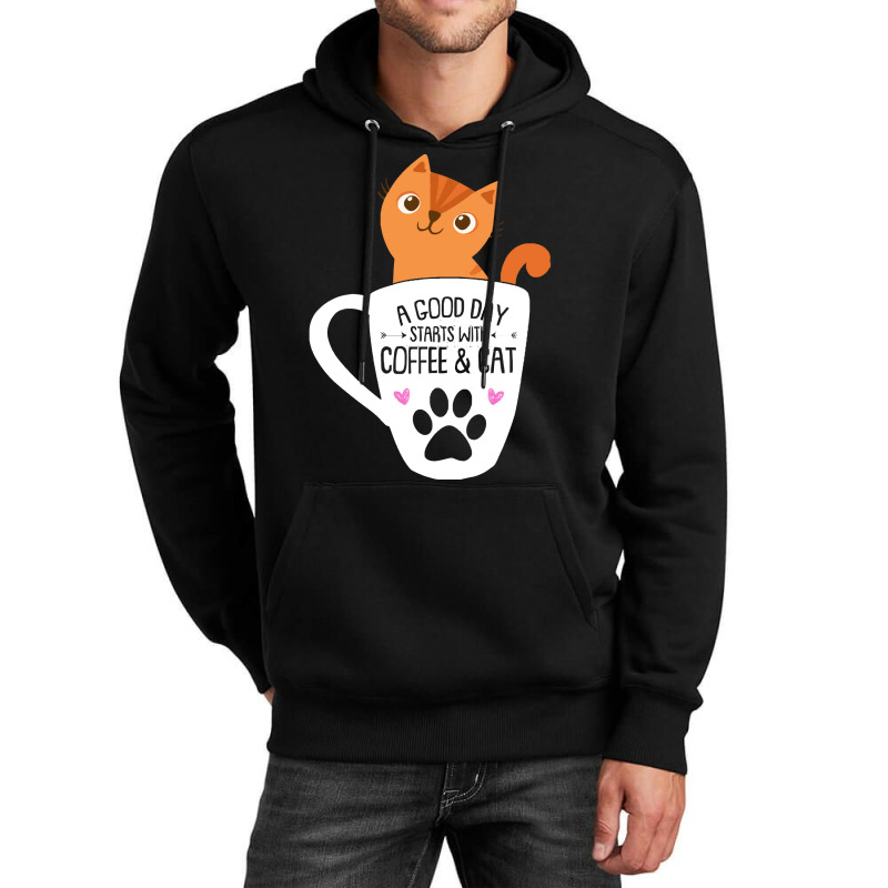 Orange Cat Coffee Funny Orange Cat Coffee Mug Cat Lover Gifts Unisex Hoodie | Artistshot