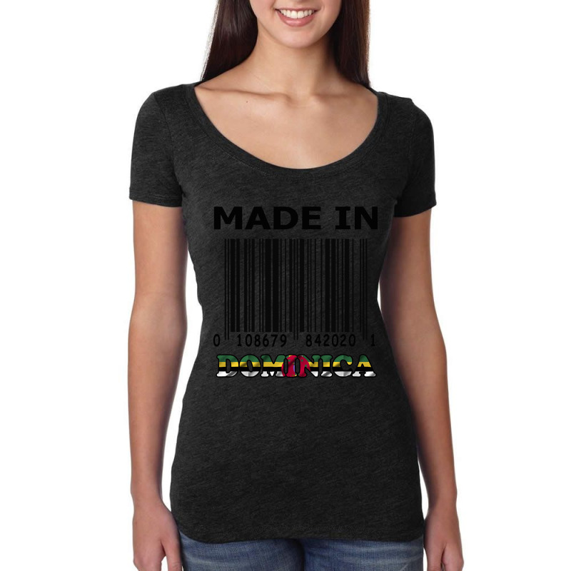 Fake Bar Code Made In Dominica Design. Women's Triblend Scoop T-shirt by fenderbendable | Artistshot