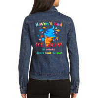 Ice Cream Cone Quote For Ice Cream Lover Ladies Denim Jacket | Artistshot