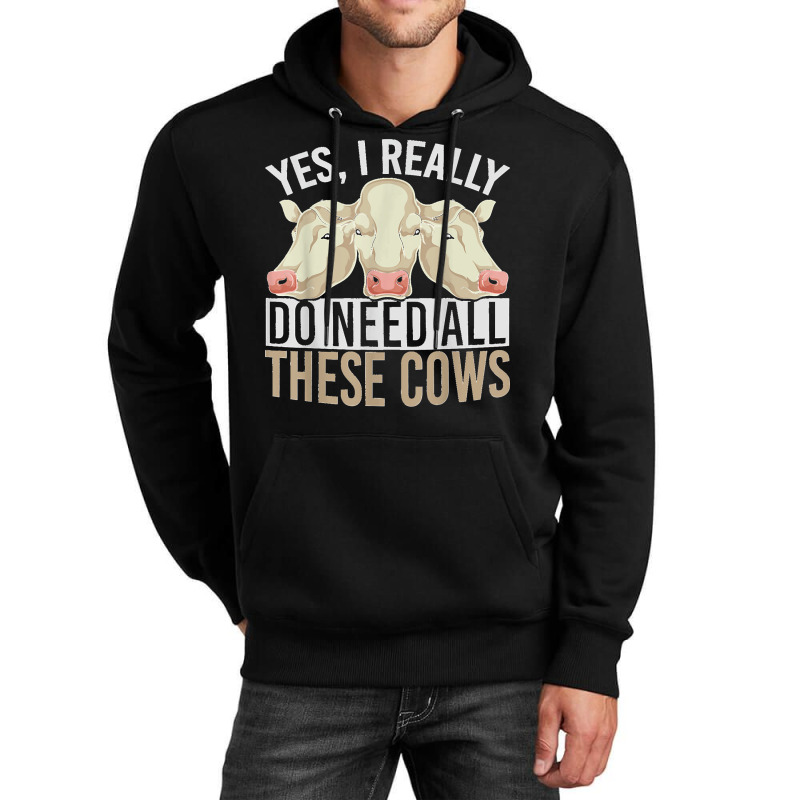 Cow Lover Farmer Farm Animal Farming Funny Cow Unisex Hoodie by kevinnichols | Artistshot