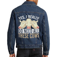 Cow Lover Farmer Farm Animal Farming Funny Cow Men Denim Jacket | Artistshot