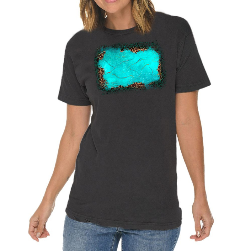 Gemstone Turquoise Leopard Background Vintage T-shirt | Artistshot