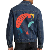 Paramotoring Paramotoring - Paramotorists Colorful Men Denim Jacket | Artistshot