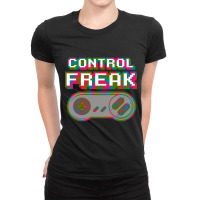 Control Freak Retro Tie Dye Snes Ladies Fitted T-shirt | Artistshot