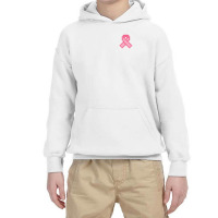 Pixeled Pink Ribbon Youth Hoodie | Artistshot