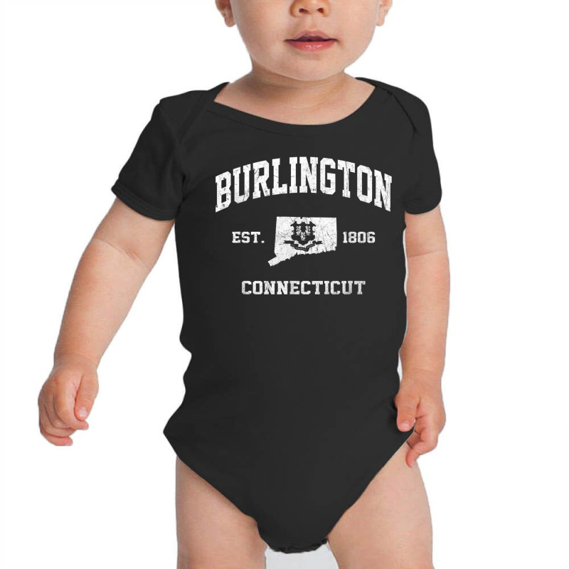 Burlington Connecticut Ct Vintage State Athletic Style T Shirt Baby Bodysuit | Artistshot