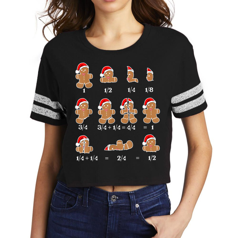 Christmas Math Teacher Equation Gingerbread With Santa Hat Scorecard Crop Tee by Fashlaza | Artistshot