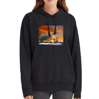 Clipper Ship Under Attack Vintage Hoodie | Artistshot