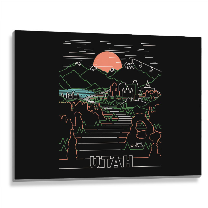 Utah Art  Salt Lake City Ut, Delicate Arch, Bryce, And Zion Metal Print Horizontal | Artistshot