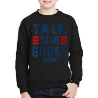 Womens Top Gun Talk To Me Goose Bold Text Stack V-neck Youth Sweatshirt | Artistshot