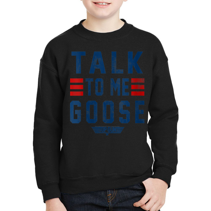 Womens Top Gun Talk To Me Goose Bold Text Stack V-neck Youth Sweatshirt by cm-arts | Artistshot