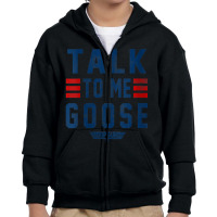 Womens Top Gun Talk To Me Goose Bold Text Stack V-neck Youth Zipper Hoodie | Artistshot