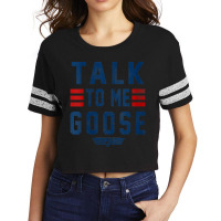 Womens Top Gun Talk To Me Goose Bold Text Stack V-neck Scorecard Crop Tee | Artistshot