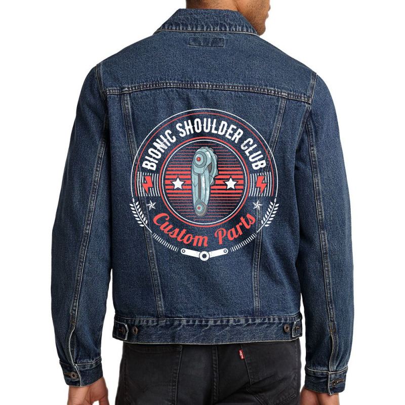 Bionic Shoulder Club Custom Parts Funny Shoulder Replacement Men Denim Jacket by cm-arts | Artistshot