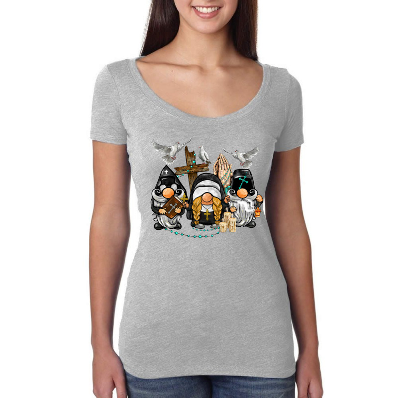 Pastor Nun Religious Gnome Women's Triblend Scoop T-shirt by BarkalooDesign | Artistshot