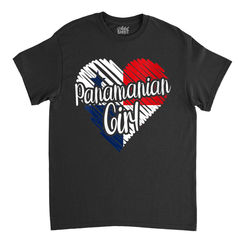 Womens Panama For Girl Panamanian Heart Flag For Women Panameña V Nec Classic T-shirt by cm-arts | Artistshot