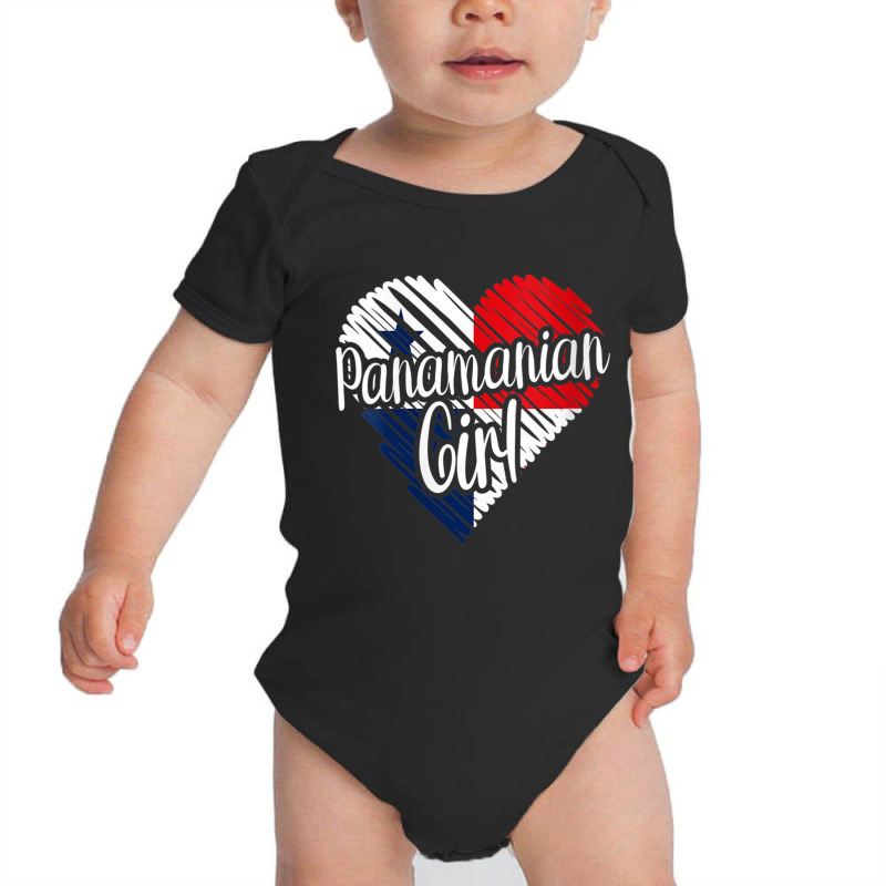 Womens Panama For Girl Panamanian Heart Flag For Women Panameña V Nec Baby Bodysuit by cm-arts | Artistshot