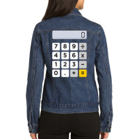 Calculator Halloween Costume Pretend I'm A Calculator Long Sleeve T Sh Ladies Denim Jacket | Artistshot