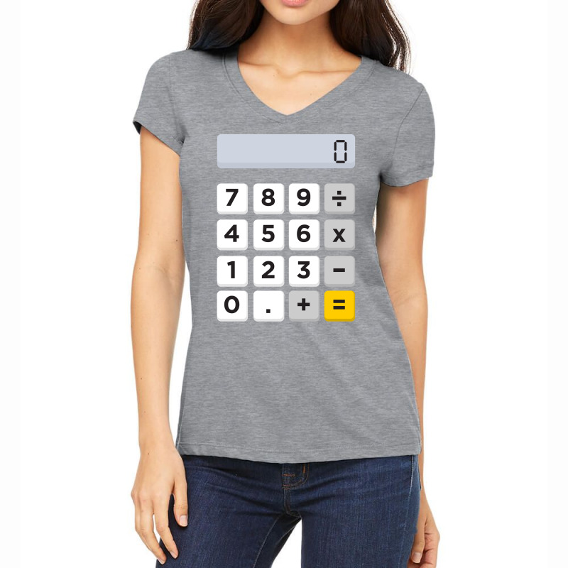 Calculator Halloween Costume Pretend I'm A Calculator Long Sleeve T Sh Women's V-Neck T-Shirt by cm-arts | Artistshot