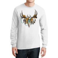 Boho Deer Skull Sunflowers And Gemstone Long Sleeve Shirts | Artistshot