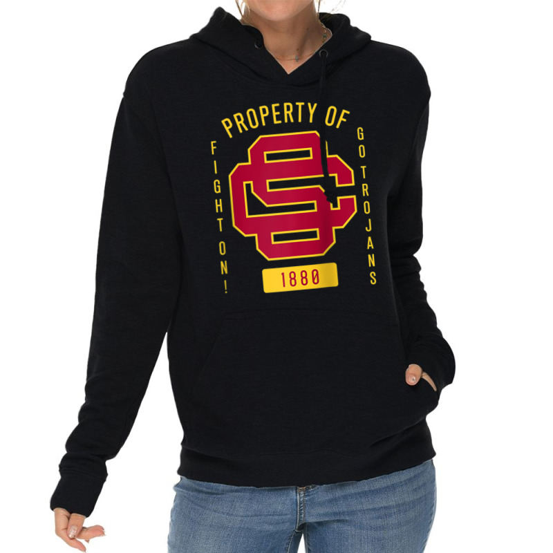 Usc Fight On! Sc Interlock Go Trojans Gold Cardinal Fill Lightweight Hoodie by Kandurip541 | Artistshot