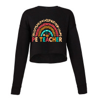 Pe Teacher Vintage Rainbow Physical Education Teacher Cropped Sweater | Artistshot