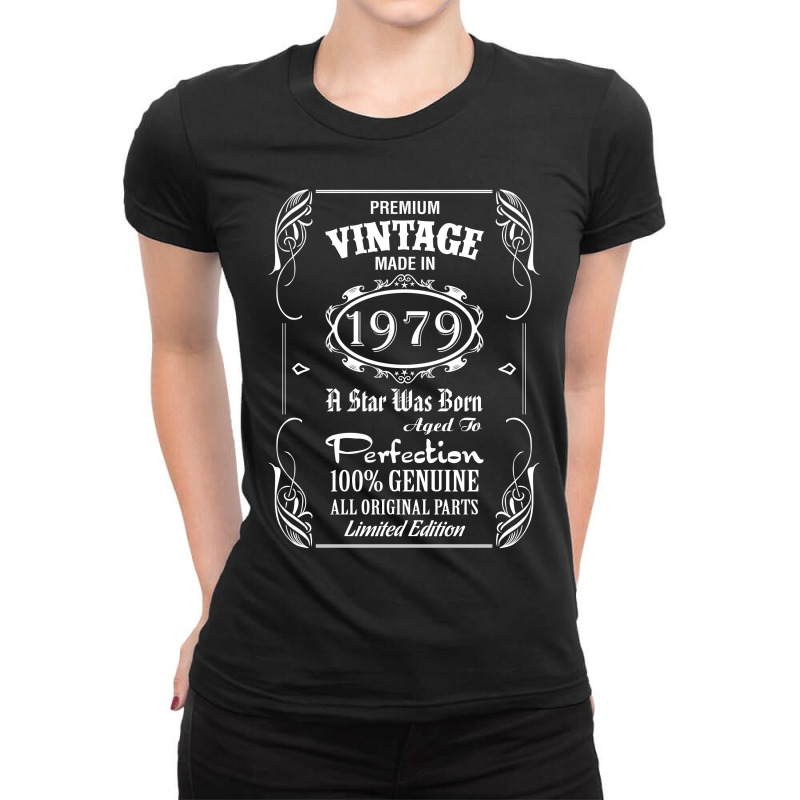 Custom Premium Vintage Made In 1979 Ladies Fitted T-shirt By Tshiart ...