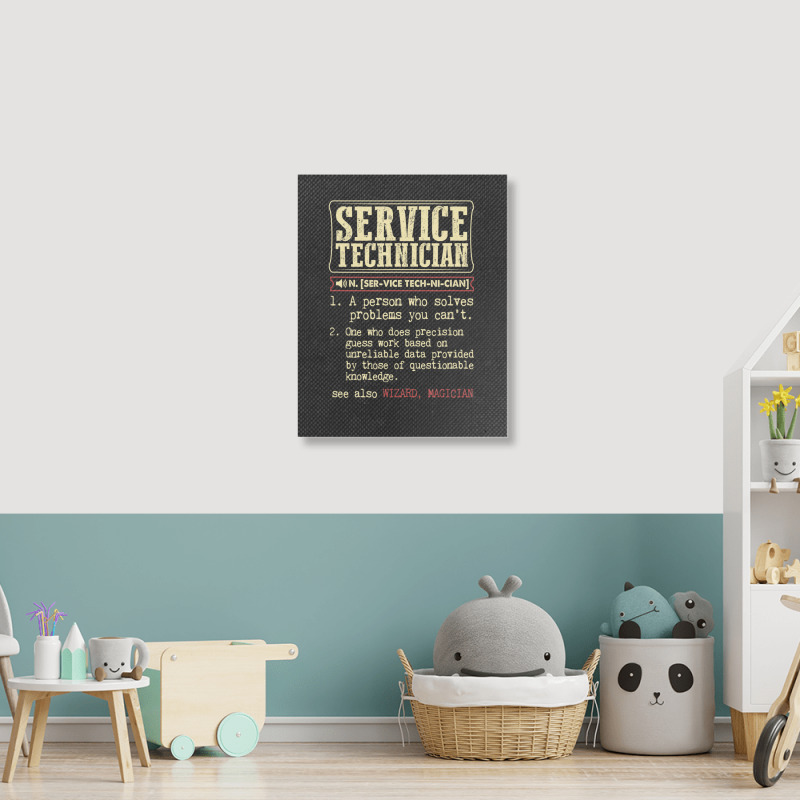 Service Technician Dictionary Term Portrait Canvas Print | Artistshot