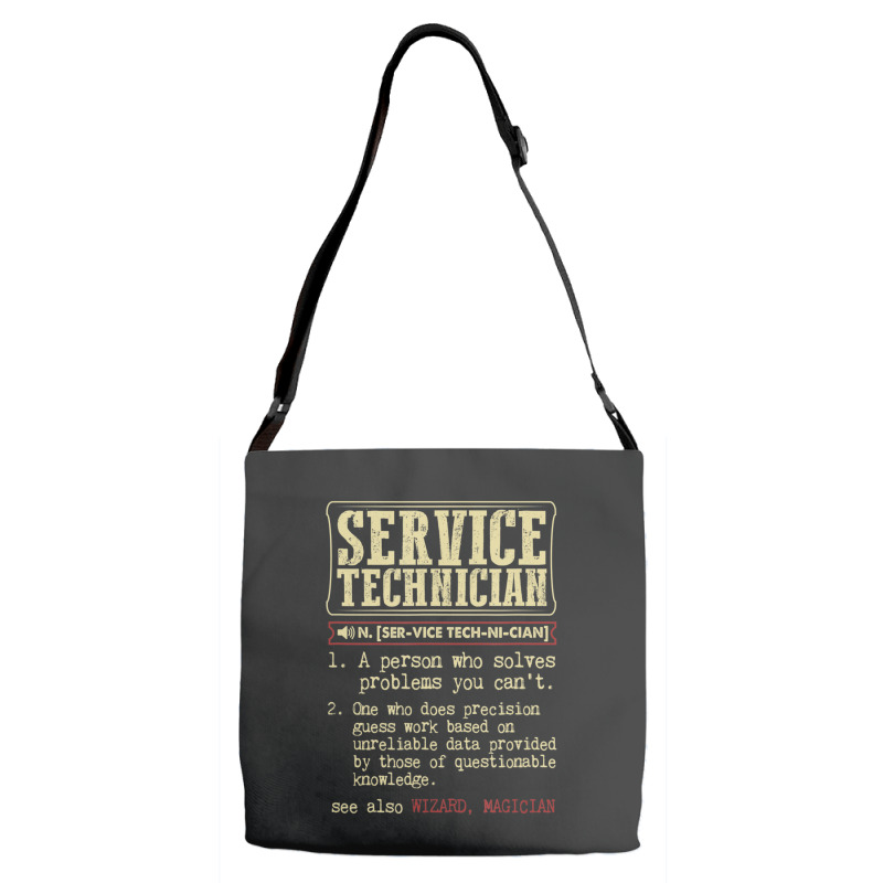 Service Technician Dictionary Term Adjustable Strap Totes | Artistshot