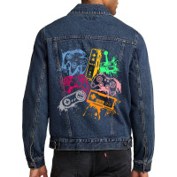 Video Game Console Controllers Retro 80's 90's Arcade Gamer Men Denim Jacket | Artistshot