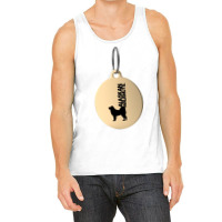 Alaskan Malamute Silhouette In Black And White On Gold Keyring Tank Top | Artistshot