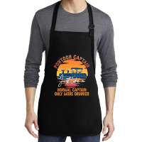 Funny Pontoon Captain Boat Lake Boating Beer Gift For Dad Medium-length Apron | Artistshot