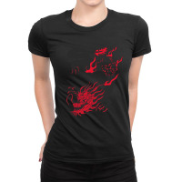 Dragon Black And Red Ladies Fitted T-shirt | Artistshot