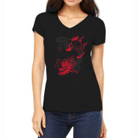 Dragon Black And Red Women's V-neck T-shirt | Artistshot