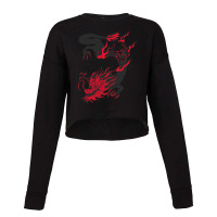 Dragon Black And Red Cropped Sweater | Artistshot