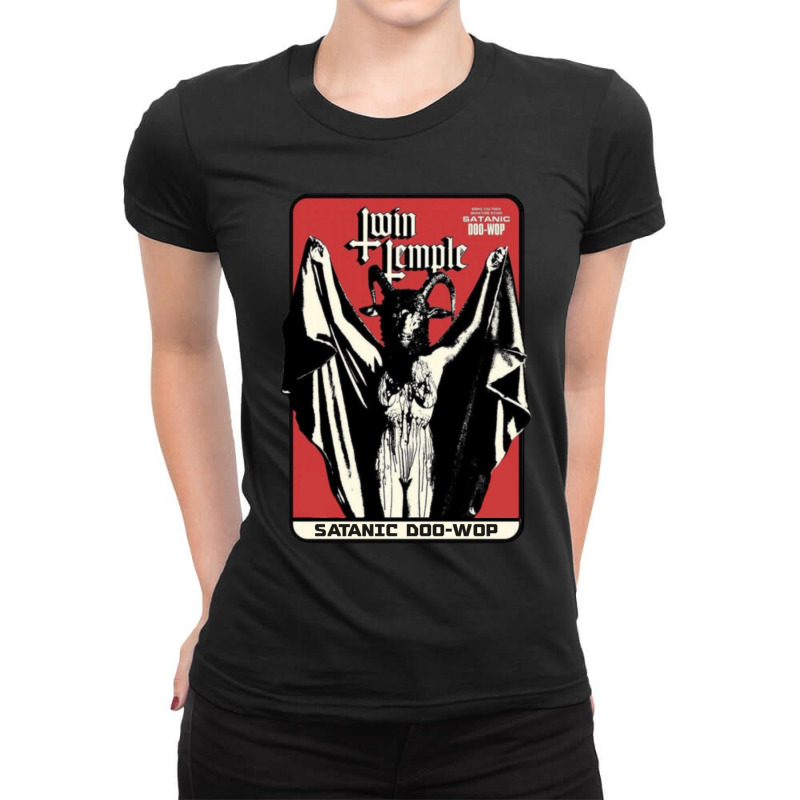 Twin Temple Satanic Doo Wop Ladies Fitted T-Shirt by SEANMCDONOUGH | Artistshot