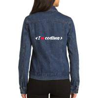 I Love Coding - Programmers T-shirt Ladies Denim Jacket | Artistshot