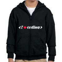 I Love Coding - Programmers T-shirt Youth Zipper Hoodie | Artistshot