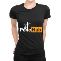 Pole Hub Lineman Line Worker Utility Pole Lineman Fun Ladies Fitted T-shirt | Artistshot