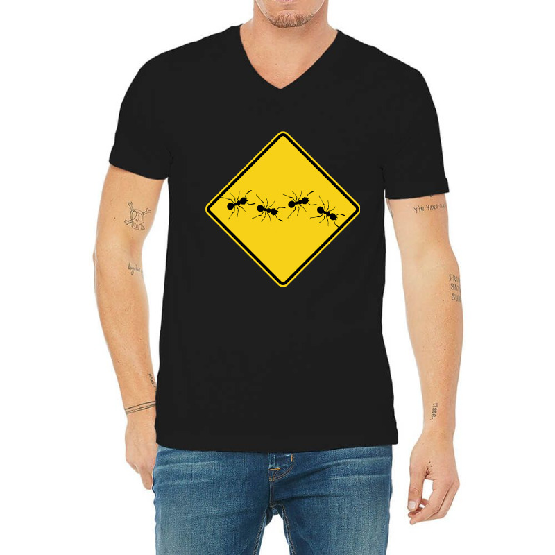 Ants Warning Sign V-Neck Tee by Kosdapen517 | Artistshot