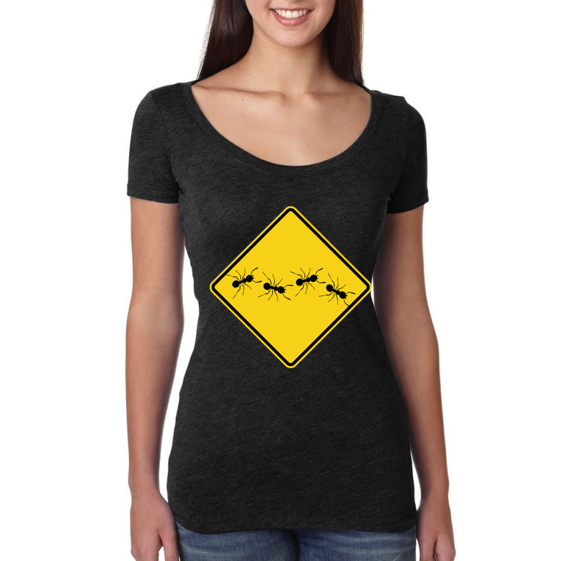 Ants Warning Sign Women's Triblend Scoop T-shirt by Kosdapen517 | Artistshot