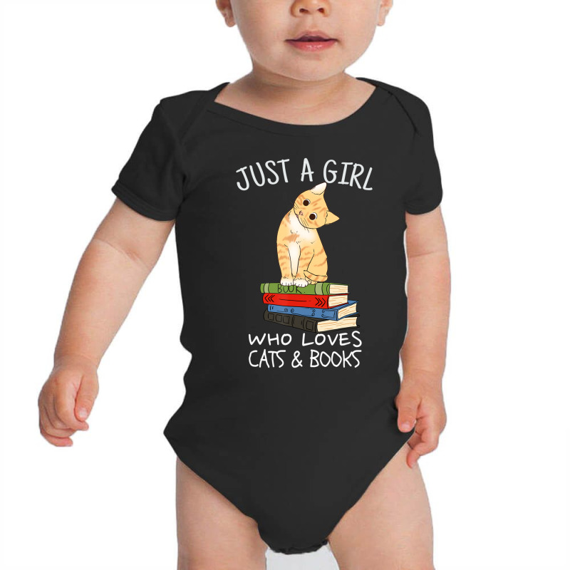 Just A Girl Who Loves Books And Cats Reading Baby Bodysuit by cm-arts | Artistshot