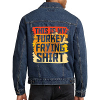 Thanksgiving Turkey Frying Shirt Men Denim Jacket | Artistshot